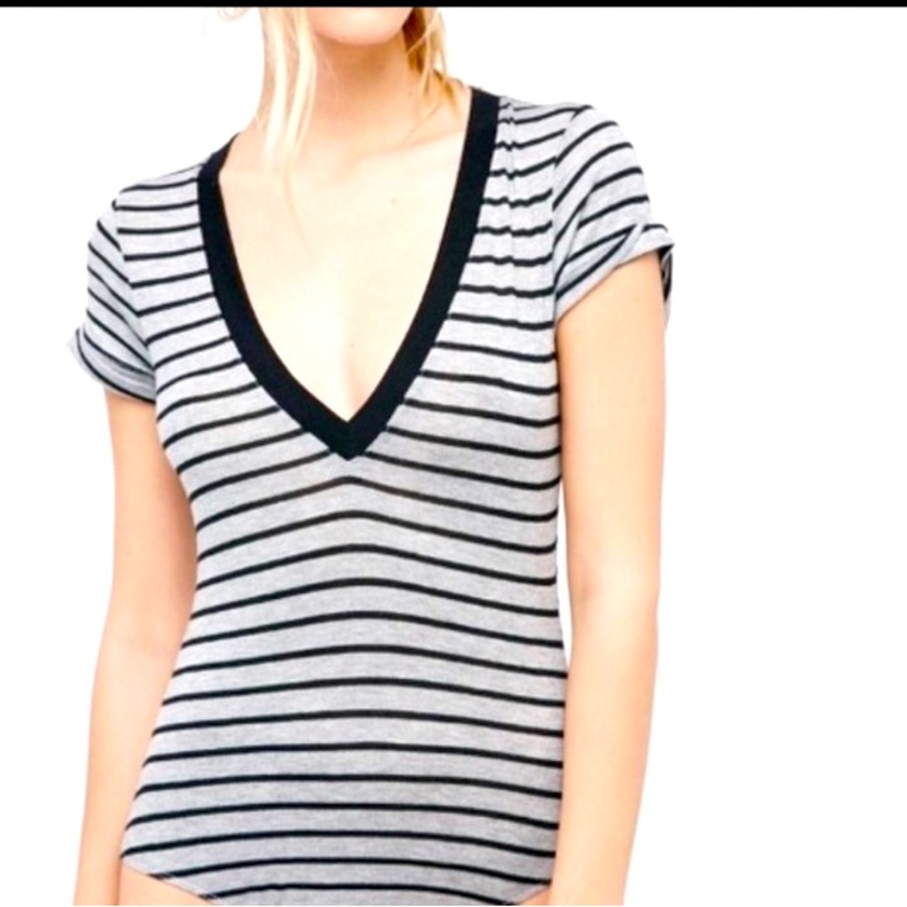 Free People Intimately striped Bodysuit